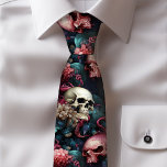 Cravate Coral gothique Alien Tentacles crâne Steampunk Océ<br><div class="desc">Crânes de corail floral Fond océanique de crânes humains et Aliens Cravate des hommes | Unique Gothique Necktie Élevez votre style avec notre Cravate Gothique Skulls Mens. Doté de crânes aliens humains et roses entrecoupés de tentacules sur un lit d'océan orné de feuilles et de fleurs de corail. Cette cravate...</div>