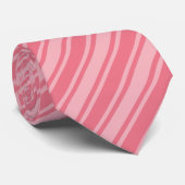 Cravate Coral rose bonbons rayures (Roulé)