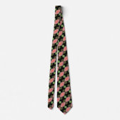 Cravate Coral rose vert et noir (Dos)