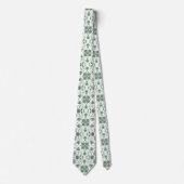 Cravate Corbata blanca con decoración verde (Devant)