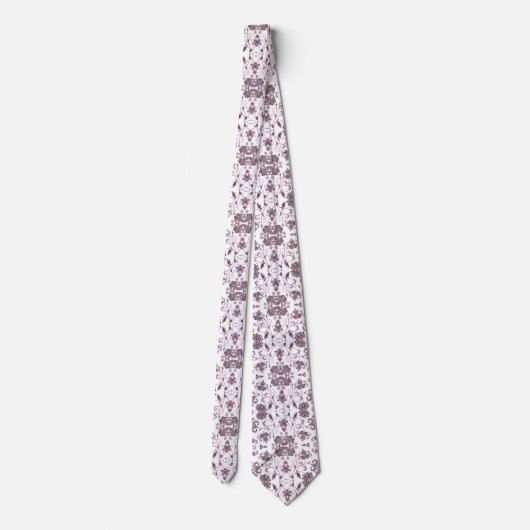 Cravate Corbata blanca con decoración violeta suave (Dos)