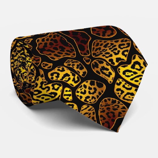 Cravate Corbata con manchas de leopardo (Roulé)