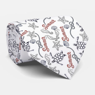 Cravate Corbata de verano con criaturas de mar