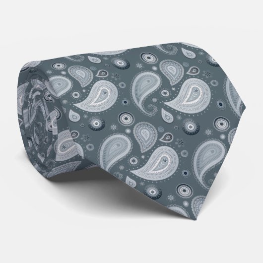 Cravate Corbata elegante azul a gris (Roulé)