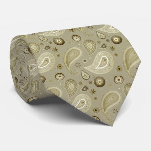 Cravate Corbata élégante beige con marrón