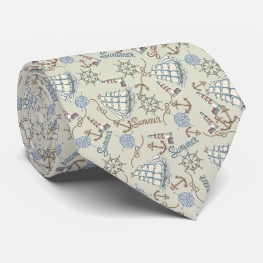 Cravate Corbata estilo marino con barco (Roulé)