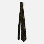 Cravate Corbata negra  con tigre (Dos)