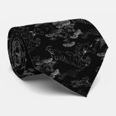 Cravate Corbata negra con tigre gris (Roulé)