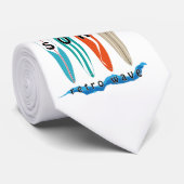 Cravate Corbata Surf vague rétro (Roulé)