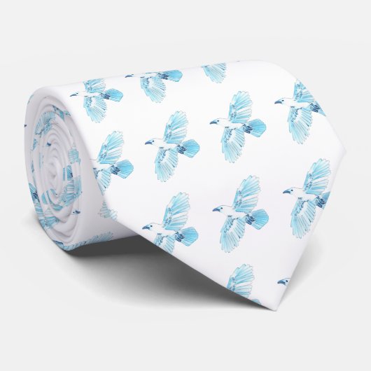 Cravate Corbeau blanc (Roulé)