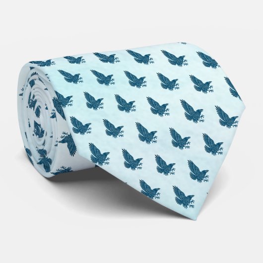 Cravate Corbeau bleu dansant (Roulé)