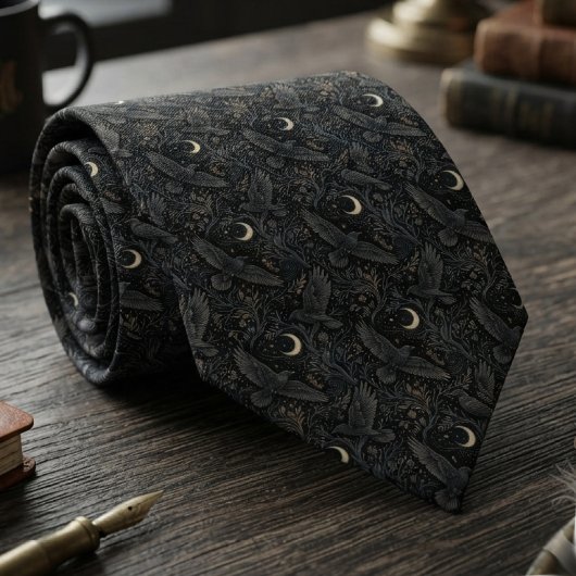 Cravate Corbeau céleste Onyx lunatique