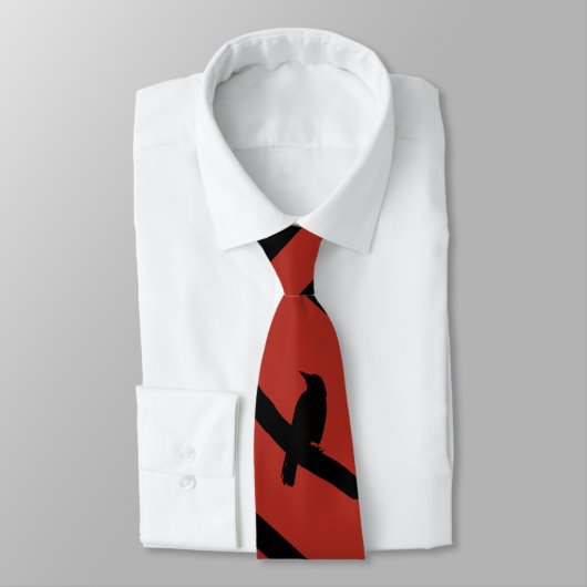 Cravate Corbeau perché, rouge (Attaché)