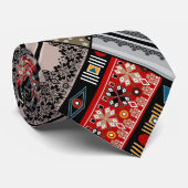 Cravate Corbeille à patchwork ethno motif (Roulé)