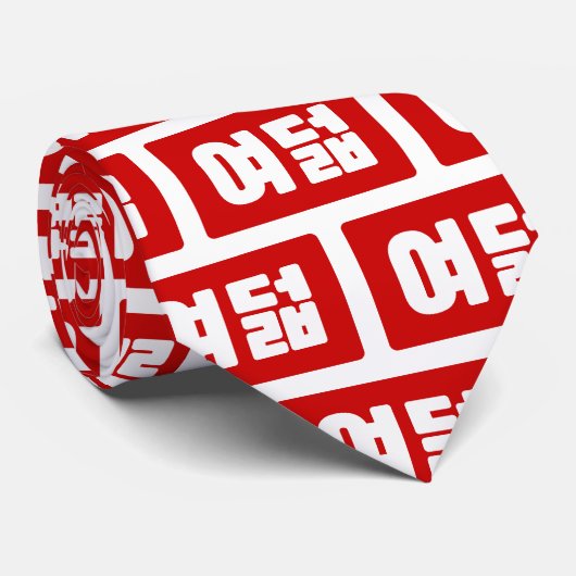 Cravate Coréen Numéro 8 Huit 여 덟 (Roulé)