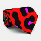 Cravate Corey Tiger 80s Retro Neon Empreinte de léopard Cr (Roulé)