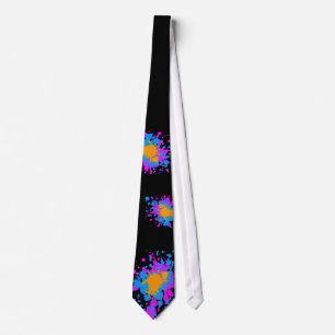 Cravate Corey Tiger 80s Retro Paint Splatter (Multicolor)