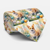 Cravate Corgi avec œufs de Pâques vacances (Roulé)