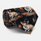 Cravate Corgi Citrouilles Halloween Épouvantable (Roulé)