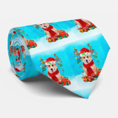 Cravate Corgi dans la neige avec cadeaux de Noël (Roulé)