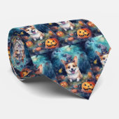 Cravate Corgi d'Halloween avec la peur Citrouille (Roulé)