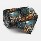 Cravate Corgi Halloween Éffrayant (Roulé)