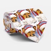 Cravate Corgi Noël Santa (Roulé)