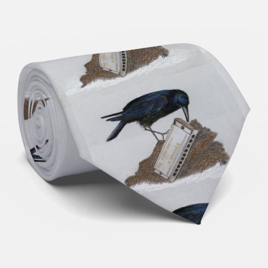 Cravate Corneille et Harmonica (Roulé)