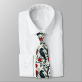 Cravate Corneille et roses rouges (Attaché)