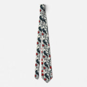 Cravate Corneille et roses rouges (Dos)
