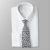 Cravate Corneilles Noires Oiseaux Gris Motif (Attaché)