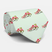 Cravate Cornouiller à fleurs roses (Roulé)