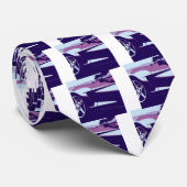 Cravate Corvette d'art pop violette (Roulé)