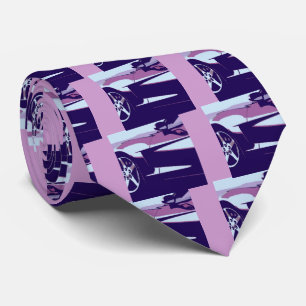Cravate Corvette violette Pop Art