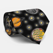 Cravate Cosmic doodle black (Roulé)