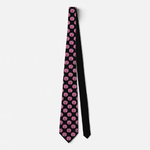 Cravate Costume d'Halloween Citrouille rose mignon Motif