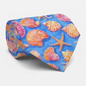Cravate Côtière rustique - Coquillages, Starfish, Reef (30 (Roulé)