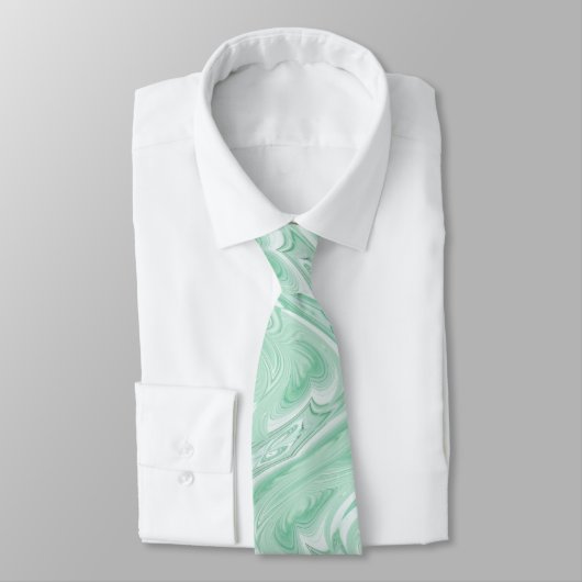 Cravate Coton Candy Vert Abstrait (Attaché)