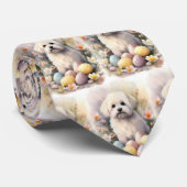 Cravate Coton De Tulear avec oeufs de Pâques vacances (Roulé)