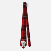 Cravate Coton de Tulear Chien de vacances Red Plaid Noël (Devant)