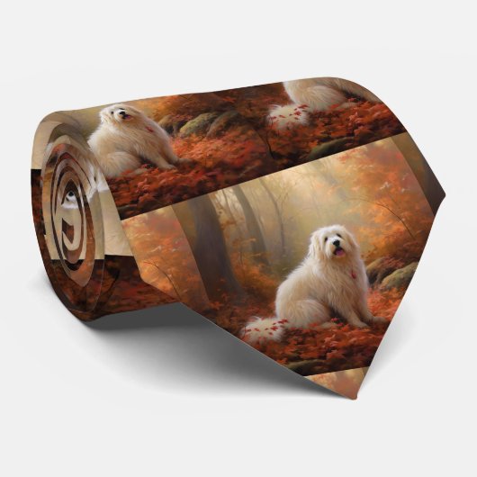 Cravate Coton De Tulear en automne Leaves automne Inspire (Roulé)