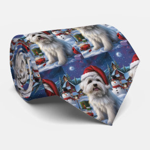 Cravate Coton De Tulear Winter Wonderland Christmas Joy