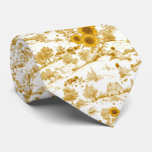 Cravate Cottagecore Campagne Toile Tournesol Doré