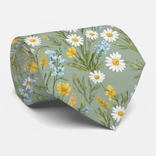 Cravate Cottagecore Wildflower Meadow  (Roulé)