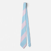 Cravate Cotton Candy Pink and Blue Striped Men's Tie (Devant)
