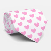 Cravate Cotton Candy Pink polka hearts on white (Roulé)