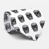 Cravate Cou crâne noir et blanc (Roulé)