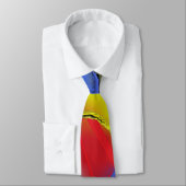 Cravate Cou rouge, jaune, noir et bleu (Attaché)