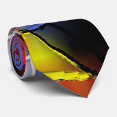 Cravate Cou rouge, jaune, noir et bleu (Roulé)