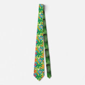 Cravate Cou vert feuille tropical (Devant)